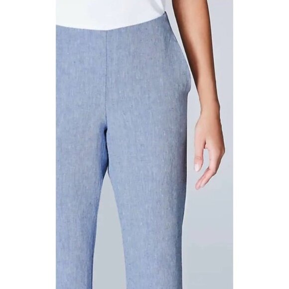 J. Jill Love Linen Blue Chambray Ankle Pants - Picture 4 of 5